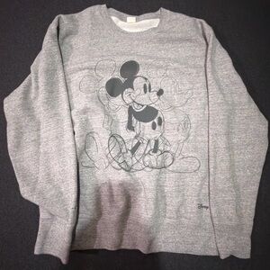 Uniqlo Heather Gray Sweatshirt Mickey Mouse